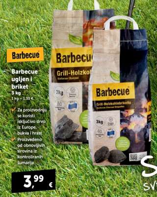 Barbecue ugljen i briket 3 kg
