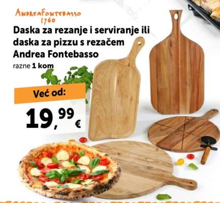 Daska za rezanje i serviranje ili daska za pizzu s rezačem Andrea Fontebasso