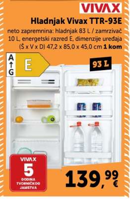 Hladnjak Vivax TTR-93E