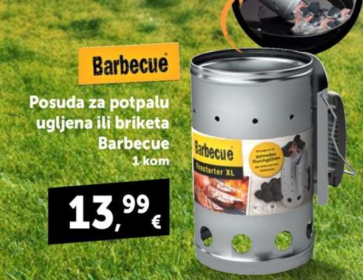 Posuda za potpalu ugljena ili briketa Barbecue