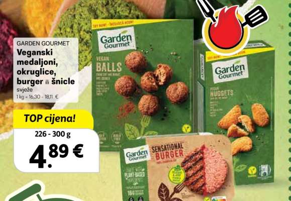 GARDEN GOURMET Veganski medaljoni, okruglice, burger ili šnicele