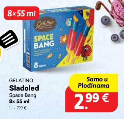GELATINO Sladoled Space Bang 8x 55 ml