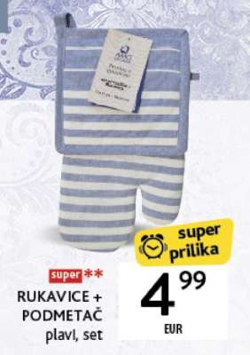 RUKAVICE + PODMETAČ plavi, set