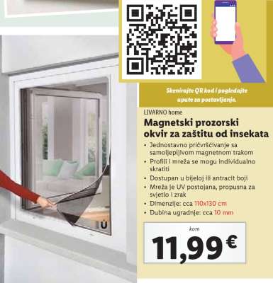 Magnetski prozorski okvir za zaštitu od insekata