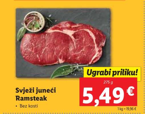 Svježi juneći Ramsteak
