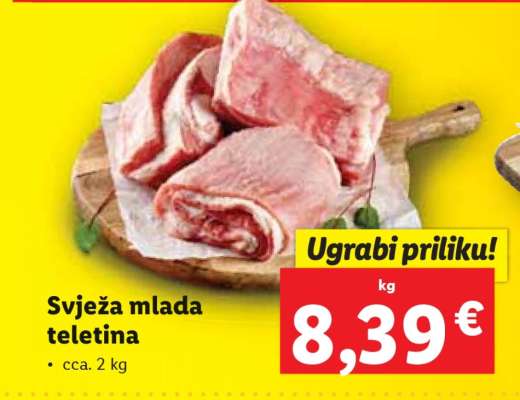 Svježa mlada teletina