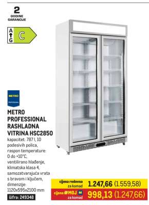METRO PROFESSIONAL RASHLADNA VITRINA HSC2850