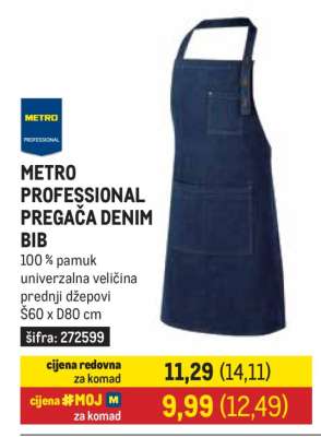 METRO PROFESSIONAL PREGAČA DENIM BIB