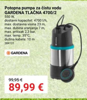 Potopna pumpa za čistu vodu GARDENA TLAČNA 4700/2