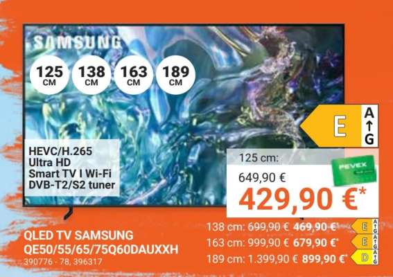QLED TV SAMSUNG QE50/55/65/75Q60DAUXXH