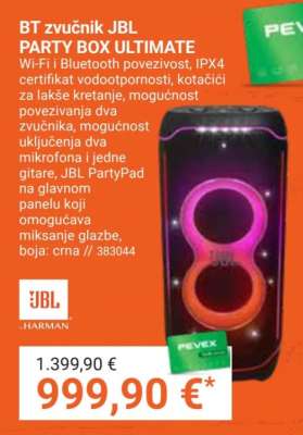 BT zvučnik JBL PARTY BOX ULTIMATE