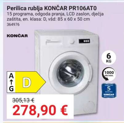Perilica rublja Končar PR106AT0