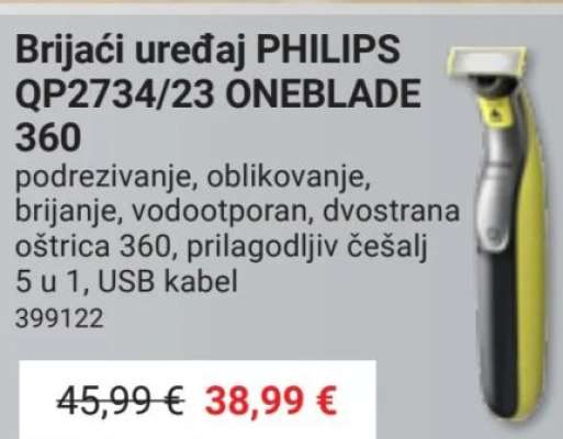 Brijaći uređaj PHILIPS QP2734/23 ONEBLADE 360
