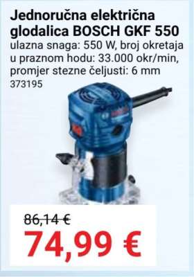 Jednoručna električna glodalica BOSCH GKF 550