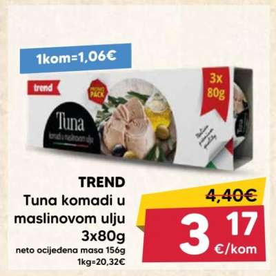 TREND Tuna komadi u maslinovom ulju 3x80g