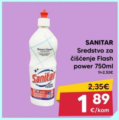 SANITAR Sredstvo za čiščenje Flash power 750ml
