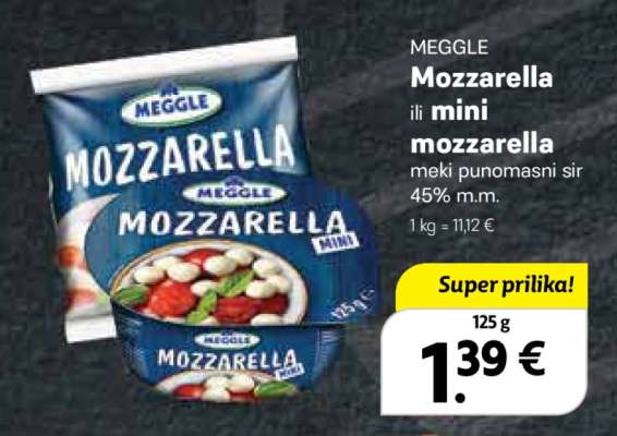 MEGGLE Mozzarella ili mini mozzarella