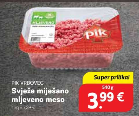 Svježe miješano mljeveno meso