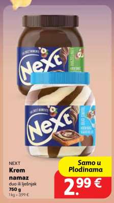 NEXT Krem namaz duo ili lješnjak 750 g
