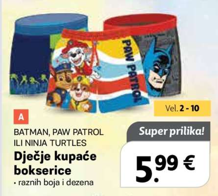 Dječje kupaće bokserice