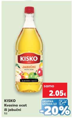 KISKO Kvasina ocat ili jabučni 1l