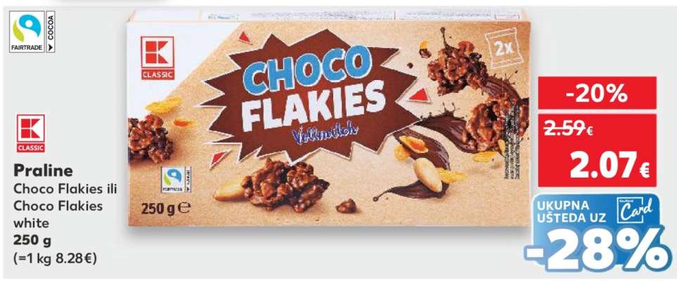 Praline Choco Flakies ili Choco Flakies white