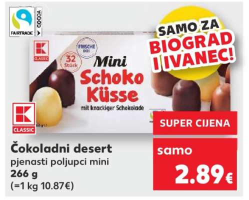 Čokoladni desert pjenasti poljupci mini