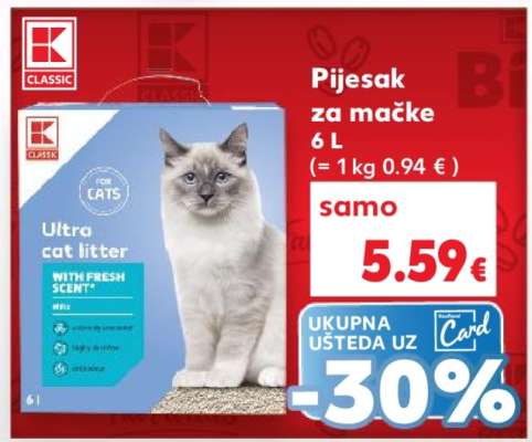 Pijesak za mačke 6 l