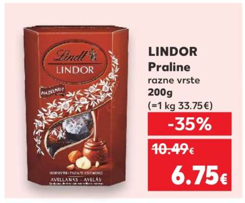 LINDOR Praline razne vrste 200g