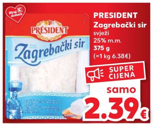 PRESIDENT Zagrebački sir