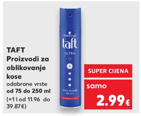 TAFT Proizvodi za oblikovanje kose