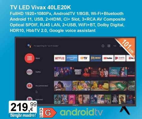 TV LED Vivax 40LE20K