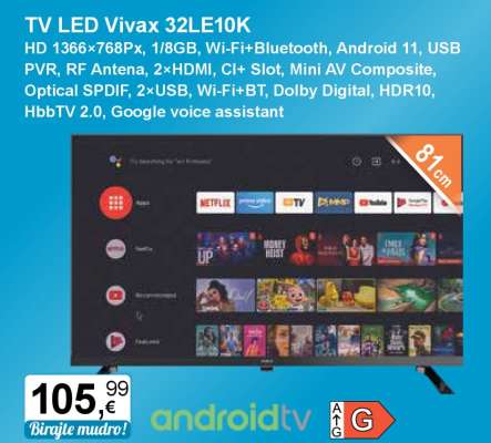 TV LED Vivax 32LE10K