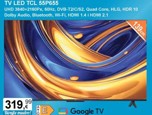 TV LED TCL 55P655