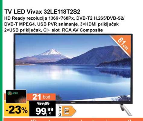 TV LED Vivax 32LE118T2S2