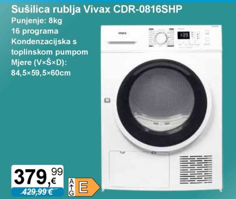 Sušilica rublja Vivax CDR-0816SHP