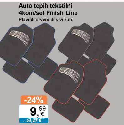 Auto tepih tekstilni 4kom/set Finish Line