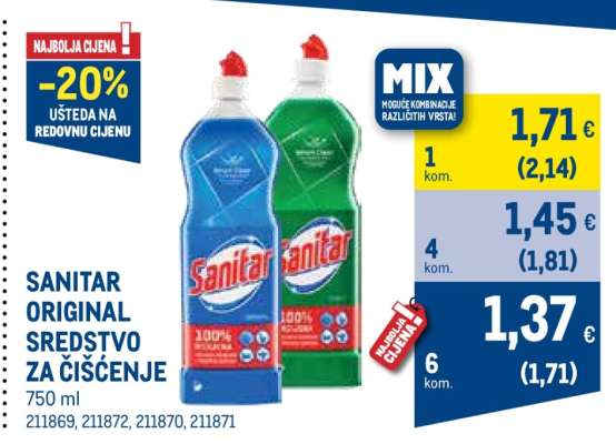 SANITAR ORIGINAL SREDSTVO ZA ČIŠĆENJE