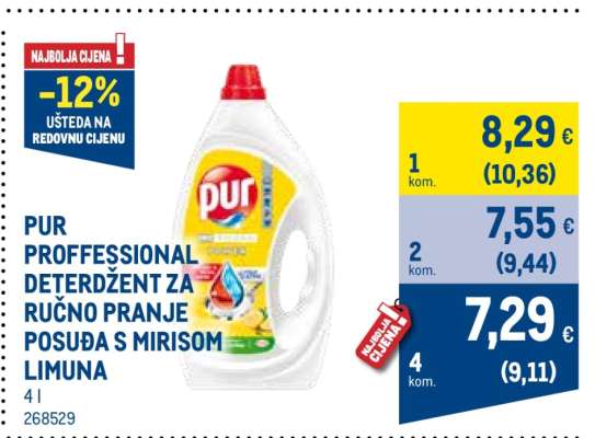 PUR PROFFESSIONAL DETERDŽENT ZA RUČNO PRANJE POSUĐA S MIRISOM LIMUNA
