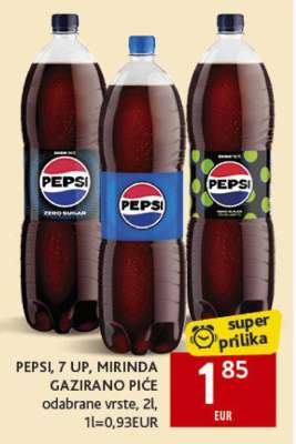 PEPSI, 7 UP, MIRINDA GAZIRANO PIĆE