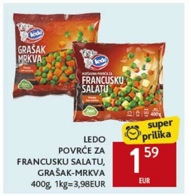 LEDO POVRĆE ZA FRANCUSKU SALATU, GRAŠAK-MRKVA