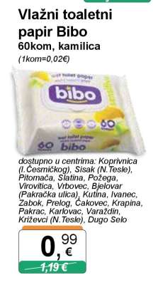 Vlažni toaletni papir Bibo