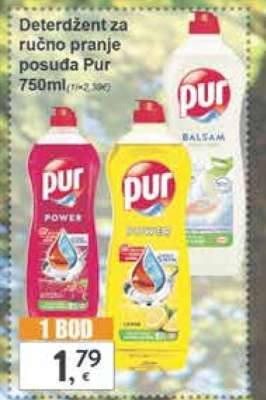 Deterdžent za ručno pranje posuđa Pur 750ml