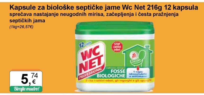 Kapsule za biološke septičke jame Wc Net 216g 12 kapsula