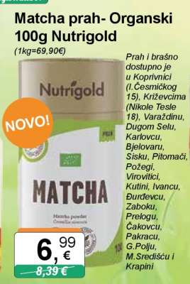 Matcha prah- Organski 100g Nutrigold