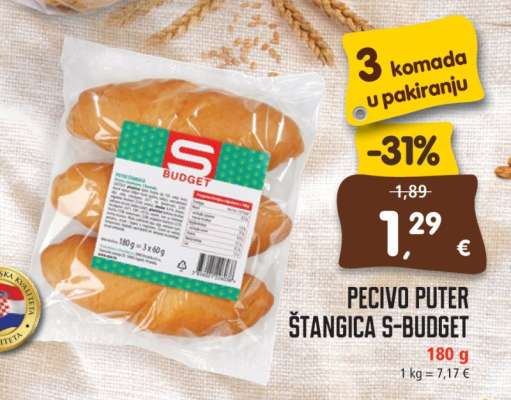 Pecivo Puter Štangica S-Budget