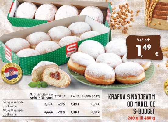 Krafna s nadjevom od marelice S-BUDGET