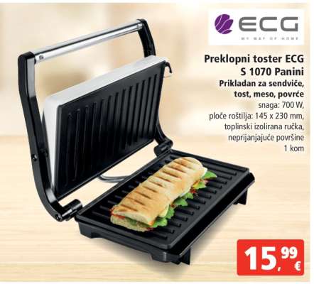 PREKLOPNI TOSTER ECG S 1070 PANINI