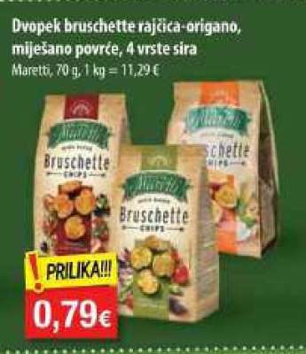 Dvopek bruschette rajčica-origano, miješano povrće, 4 vrste sira