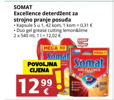 SOMAT Excellence deterždžent za strojno pranje posuđa